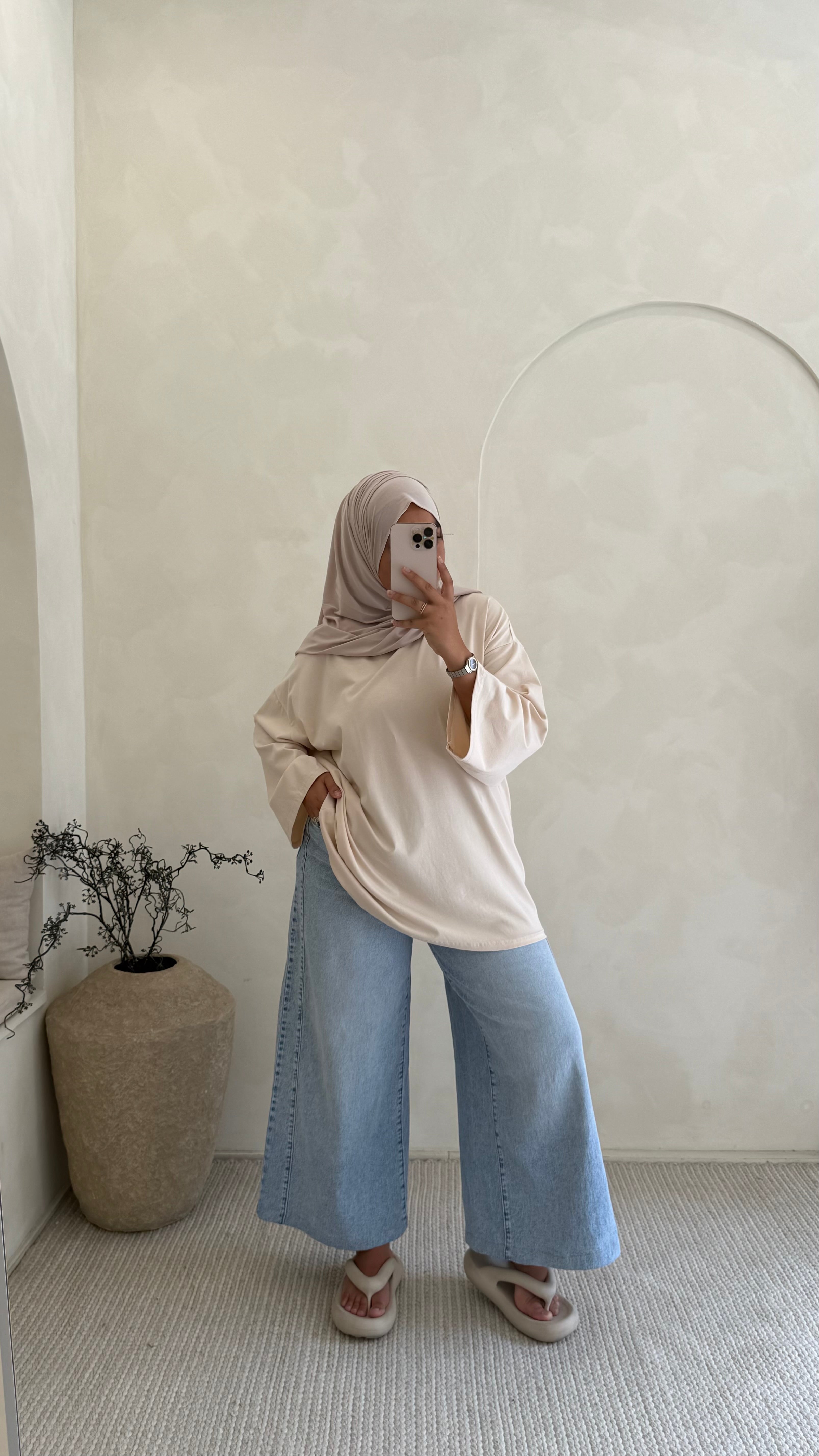 T-shirt sweat Beige