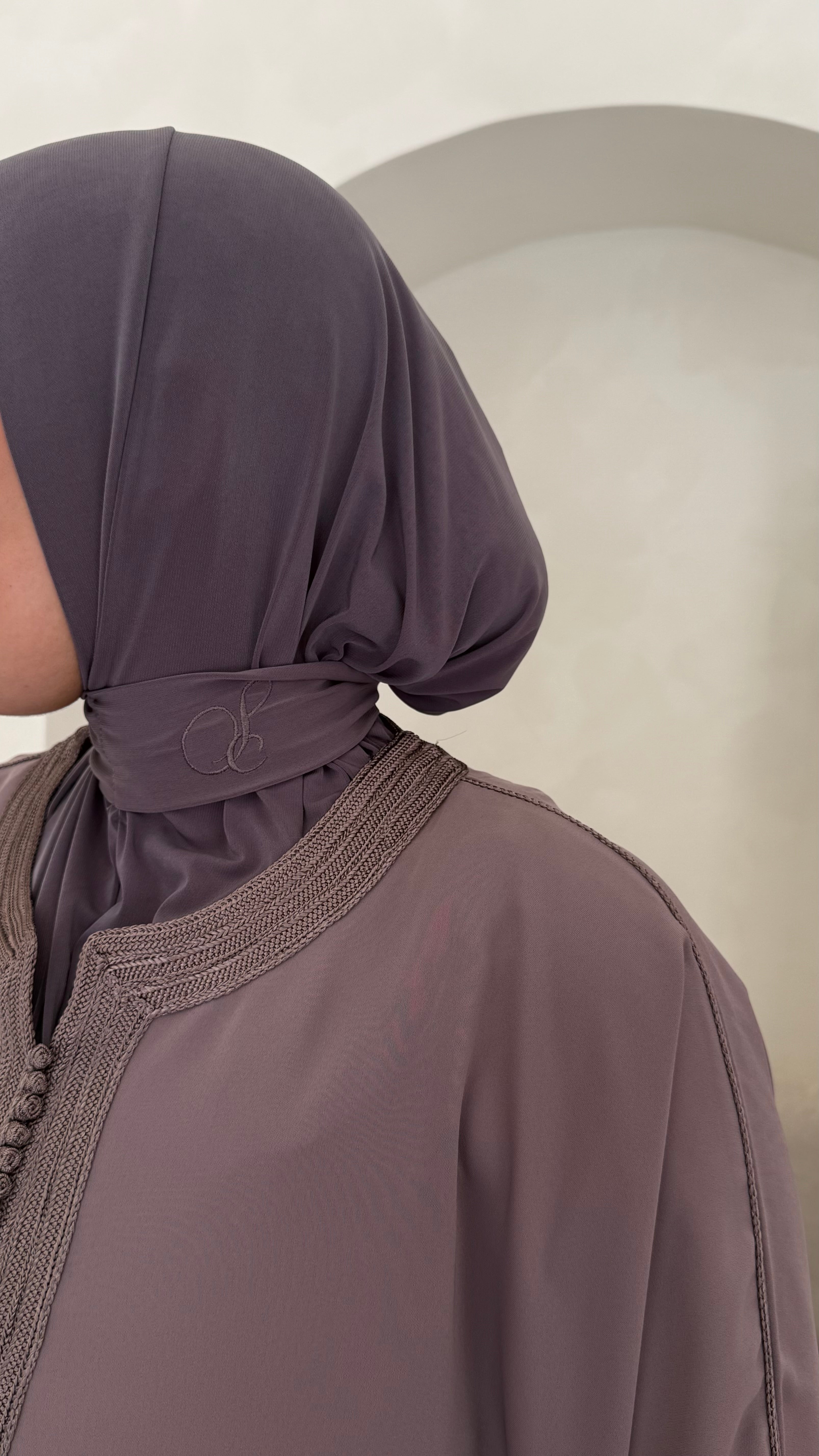 Cagoule signature jersey premium Marron violette
