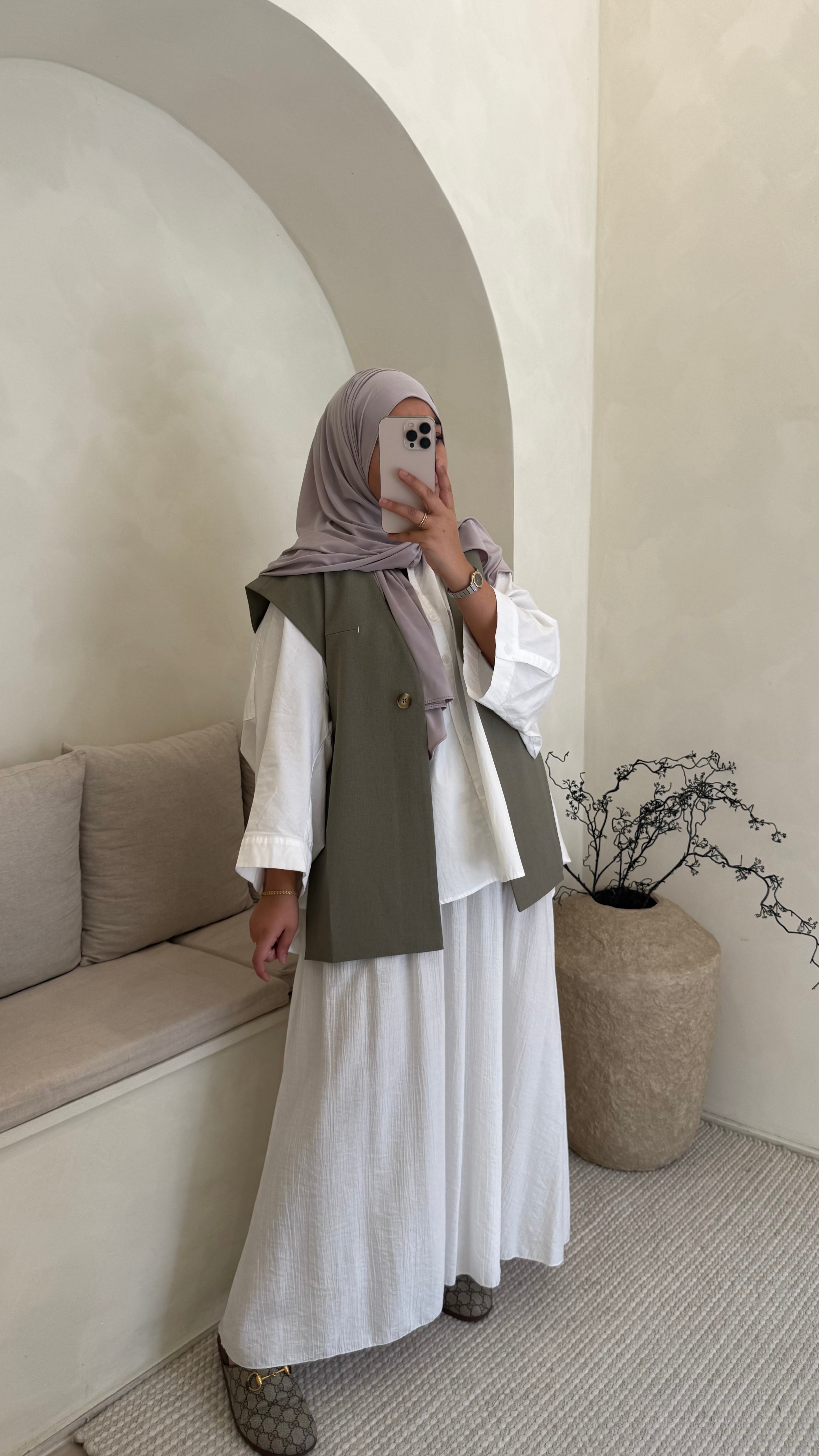 Blazer sans manche kaki